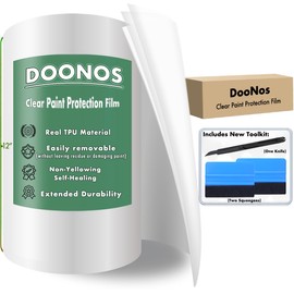 DooNos 12" x 72" Clear Paint Protection Film Roll for Cars, Clear PPF Film, 8 mils Thick Real TPU Polyurethane Vehicle PPF Wrap - Protects from Chips, Scratches, Dings, Road Debris, and More
