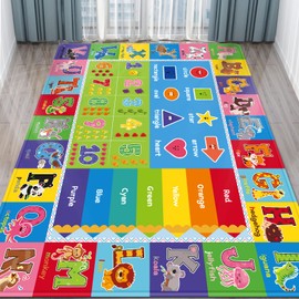 Baby Play Mat Kids Rug for Floor, Playmat for Kids Toddlers Infant, Extra Large Thick Playtime Collection ABC, Numbers, Animals Educational Area Rugs for Playroom (78.7X59 Inch)