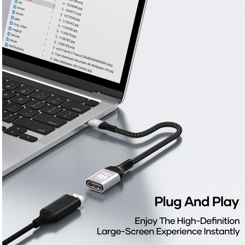 woednx Mini HDMI to HDMI Adapter, 4K @ 60Hz, 1080P,