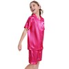 Ammiko Pajamas Satin Pajama Set Silk Pjs Button-Up Top and