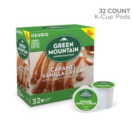 Green Mountain Coffee Caramel Vanilla Cream Keurig Single-Serve Light Roast Coffee K-Cup Pods, 32 Count