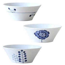 Hasamiyaki Flowers Multi-Purpose Pot, Diameter 5.0 inches (12.7 cm), Approx. 11.2 fl oz (330 ml), For One Person Bowl, Multi, Adult, Cute, Scandinavia, Blue, Dyed, Stylish, Botanical