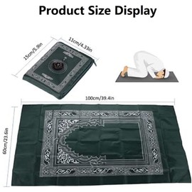 Pray Carpet, Portable, Travel Prayer Rug with Compass, Prayer Rug Mat, Carpet, Portable Prayer Mat, Rug in Simple Style, 1 Piece for Family Travel, Eid Gifts for Men, Women, Black