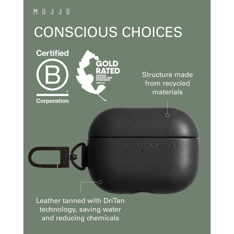 Mujjo Leather Case for AirPods Pro (2nd Gen) - Wireless