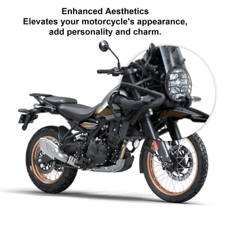 Motorcycle Headlight Cover, Metal Lightweight Stylish Look Headlamp Protector Cover