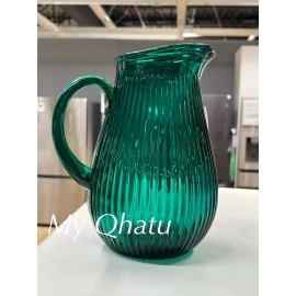 IKEA New IKEA SALLSKAPLIG Glass Pitcher,  Green 2 L (68 Oz)
