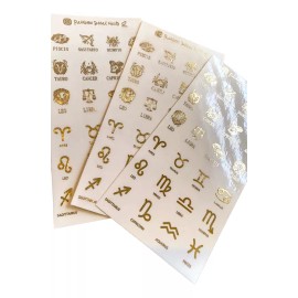Rainbow Decal Nails Stickers Tatuajes Uñas Signos Zodiacales, Horoscopos 6 Pzas