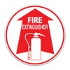 Fire Extinguisher Floor Decals Red Anti-Slip Round Shape D Business