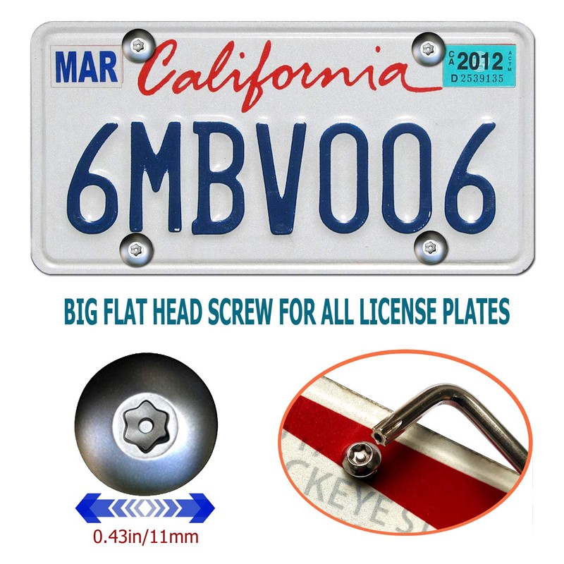 Aootf License Plate Screws- Anti Theft Car Plate Screws Bolts,