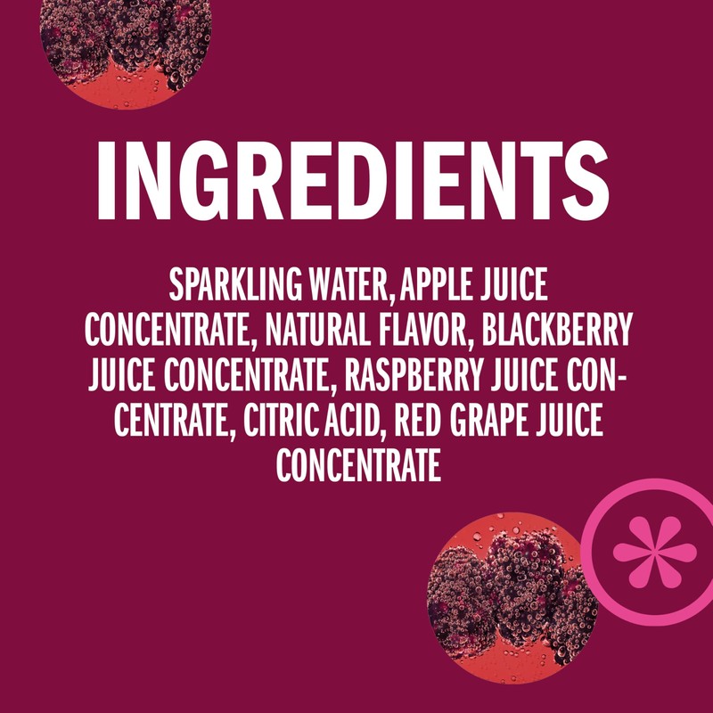 IZZE Sparkling Water Juice Beverage Blend, Blackberry, No Sugar Added,