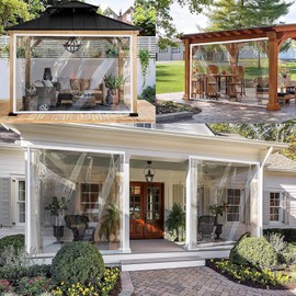 FLSXC Clear Tarps with Grommets - Clear Waterproof Cover Tarp - Outdoor Clear Tarps Curtains - for Balcony Corridor Pergola - with Anti-Rust Gasket (Color : Clear, Size : 5.6x2.7m/18.4x8.9ft)