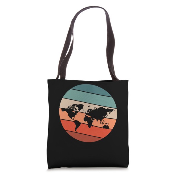 World Map Globe Country Traveler Retro World Map Tote Bag