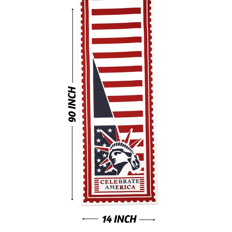 Folkulture Fourth of July Table Runner 90 Inches Long for