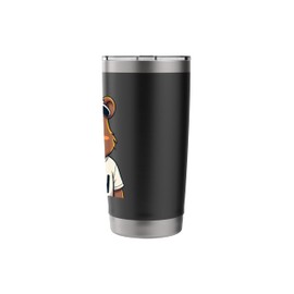 Bruh Meme Hip Hop Teddy Bear Funny Boys Teens Mens Teenager Stainless Steel Insulated Tumbler