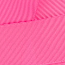 HBC Ribbon Lined Hair Clips Single Prong Metal Alligator Clips Hot Pink - 100 Pack