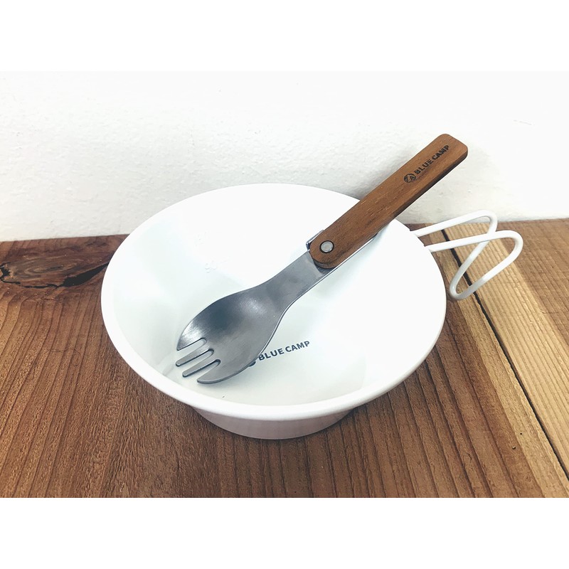 BLUE CAMP Folding Spoke SILVER FOLDING SPORK Stainless Steel Spork