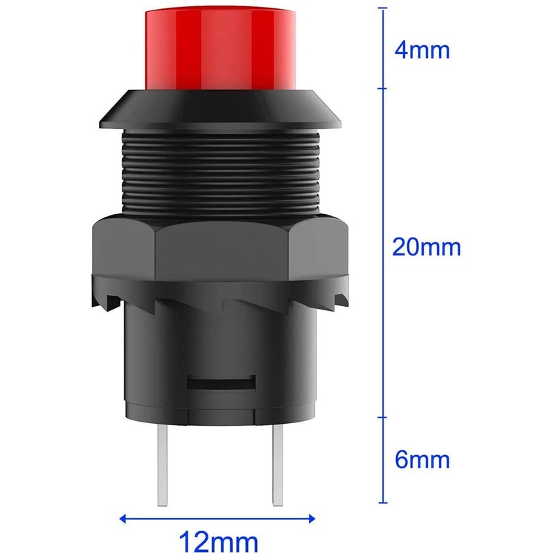 RUNCCI-YUN 14pcs 12mm Momentary Push Button Switch, SPST ON/Off, momentary