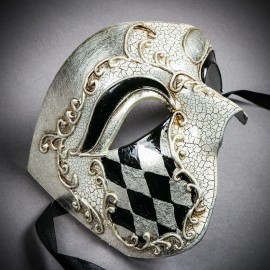 ILOVEMASKS NEW Classic Phantom Venetian Mardi Gras Masquerade Full Face Party Mask Silver