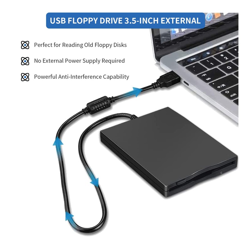 Gugxiom 3.5" USB Floppy Disk Reader, Portable External Floppy Disk