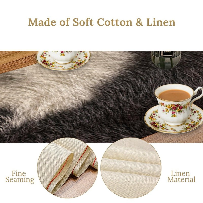 FengMingRui Cowhide Table Runner Black and White Milk Cow Western
