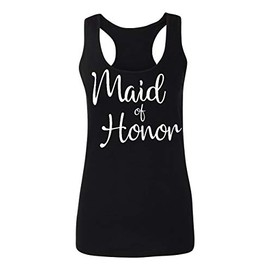 Elephield Maid of Honor Wedding Celebration Ceremony Party Women's Tank Top, S, Black