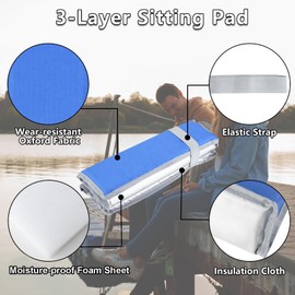 Cosmos 2 Pcs Foldable Sitting Pad Seat Cushion Portable Sitting Mat Foam Camping Sit Cushion Insulated Sitting Pad Hiking Sitting Mat Waterproof Seating Mat with Strap for Travel Picnic Hiking Fishing