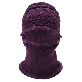 Kwatieh MüTze Men's with Ear Protection Hat Black Women's Hat Women's Inner Fleece Jack and Hat Scarf with Tartan Hat Women's Hats & Caps for Women Hat Women's Wool, Dark purple