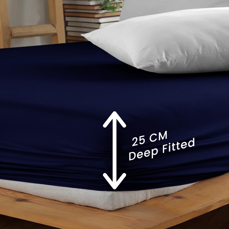 NAFAY LIVING Fitted sheet-Plain Dyed Ultra Soft Microfiber Bedding Sheet