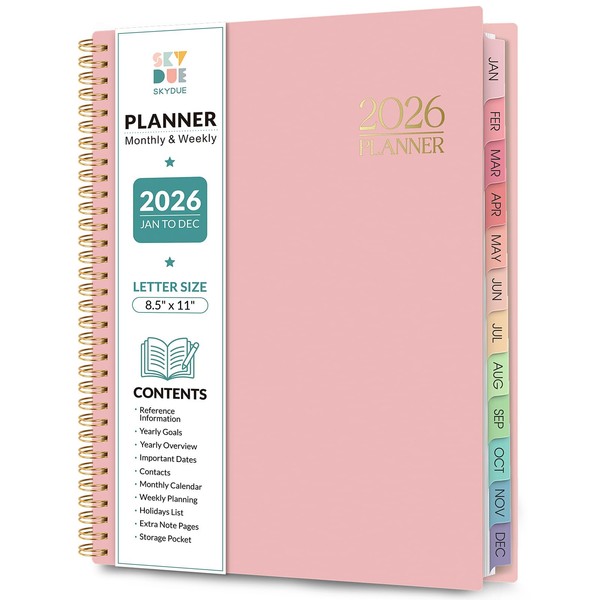 Planner 2026, 8.5" x 11" Monthly & Weekly Planner with