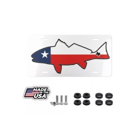 BLVD Redfish Texas Flag Fishing Fly Red Fish Drum Truck tag Vanity License Plate TX