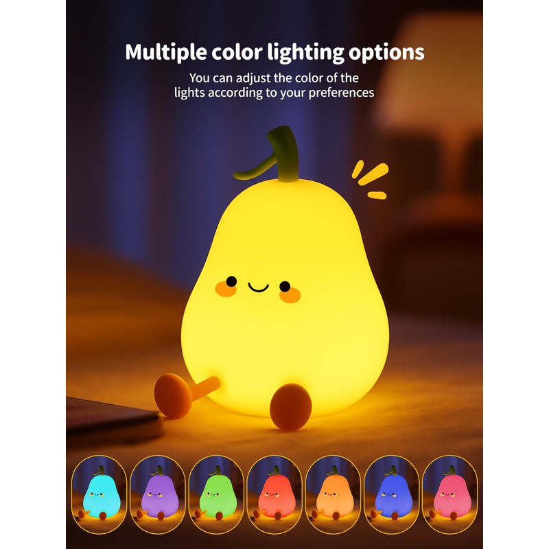 Tarinks Pear Night Light for Kids, Nursery Night Lights, Bedside