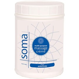 Soma Multi-Purpose Massage Creme | 1/2 Gallon | Light & Silky Massage Cream | Jojoba Oil, Aloe Vera & Fractionated Coconut Oil | Ideal for Light & Deep Tissue Massage | No Sticky Residue
