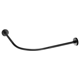 uxcell Black Shower Curtain Rod Rack Stainless Steel, l Shaped Corner Rod No Drill for Bathroom Bathtub, 70-95cm/28"-37" Adjustable Length (Without Shower Curtain)