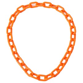 Cool Long Acrylic Choker Necklace Colorful Paperclip Link Chain Thick Wide Minimalist Multicolor Chunky Chain Collar Necklace Punk Jewelry for Women-Orange