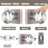 HIEMEY Privacy Glass Door Knob with Lock, Crystal Glass Door