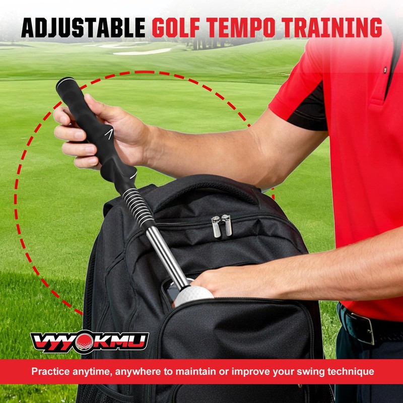 VYYOKMU Tempo Stick Golf for Right Hand, Retractable Golf Swing