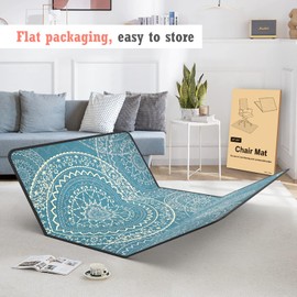 Heavy Duty Office Chair Mat for Carpet and Hardwood Floor Bohemian Desk Chair Mat Rug 36'' x 48'' Jacquard Woven Surface Floor mats for Office Home