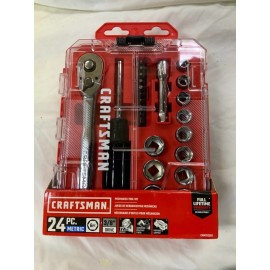 CRAFTSMAN SOCKET SET NANO METRIC 3/8 DRIVE 24 PC SET CMMT12011