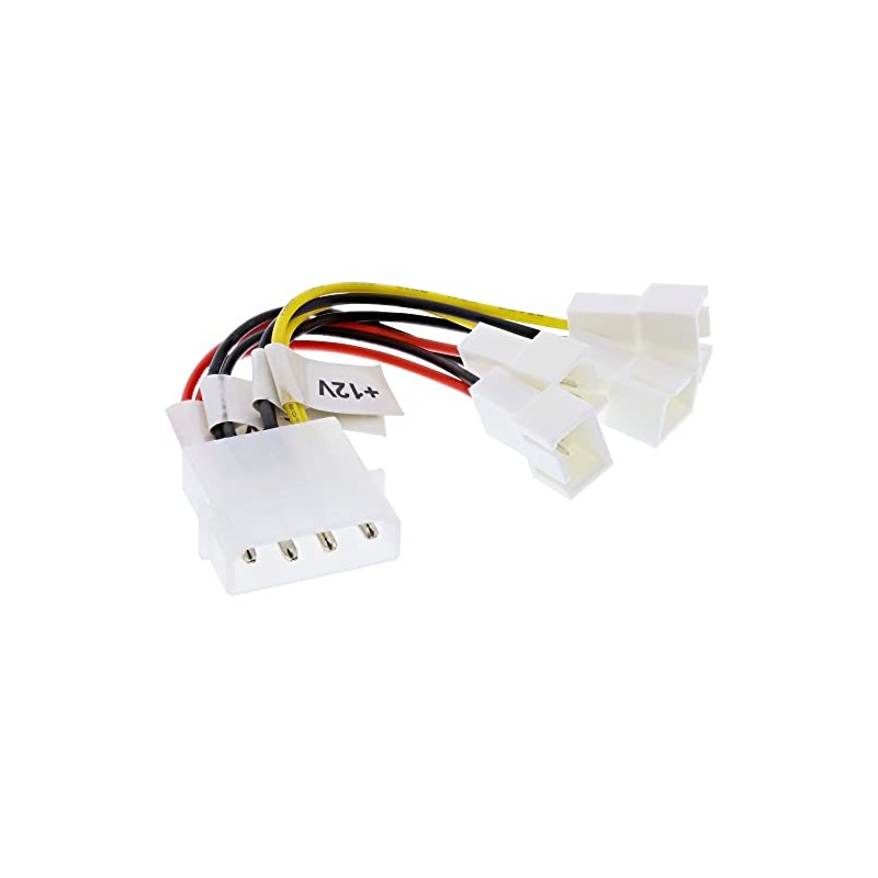 InLine® 2x 12V and 2x 5V Fan Adapter Cable for