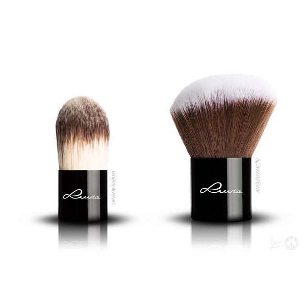 Luvia Cosmetics - La Nuit Kabuki - Make-Up Cosmetic Brush Kabuki Set - Limited Edition in Elegant Black - Lovingly and Traditionally Handmade - Vegan and Natural Hair