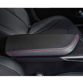 INTGET - Funda para reposabrazos de consola central de coche para Toyota Camry Accessories 2018-2024 2019 2020 2021 2022 2023 Interior Camry SE/XSE Protector de tapa de consola media (puntadas rojas)