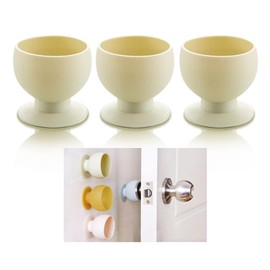 HEMIPLEGIA 3-Pack Silicone Doorknob Covers, Round Door Knob Protectors - Wall Bumpers, Dust Covers, Noise Reducers, Easy to Install (Green)