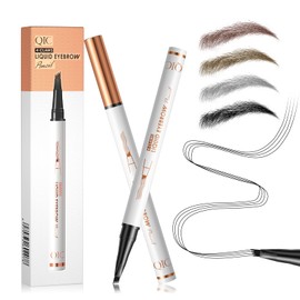 Augenbrauenstift, Wasserfester Augenbrauen-Stift, Wischfest Flüssiger Augenbrauenstifte,3D-Microblading-Augenbrauenstift,Natürliches Make-up,für Männer und Frauen (Dunkelbraun)