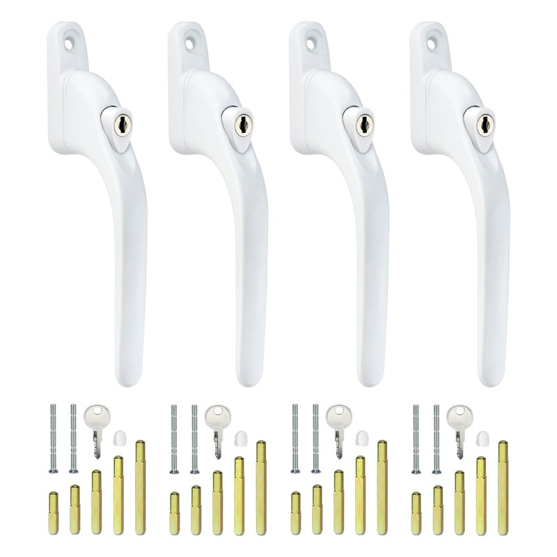 4Pcs Window Handles for UPVC Windows with 20Pcs Multi-Spindle and