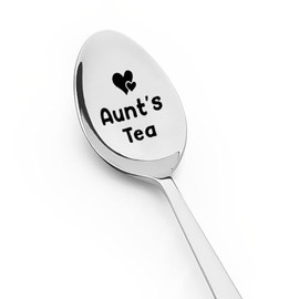 Aunt Spoon Gifts from Niece Nephew, Auntie Mother's Mothers Day Gifts for Aunt Birthday Gift for Aunty Aunt's Tea Spoon for Auntie Engraved Spoon Gifts for Tea Lovers Gifts for Aunt Auntie Aunty Gift