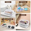 EYAYEN Clear Hard Shell Zipper Case 3 Pack Transparent Storage