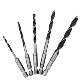 NORTOOLS Wood Drill Bit Set 5 Pieces Brad Angle Wood Drill Set DIY Lovers Cordless Screwdriver with Hex Shank 3 4 5 6 8 mm