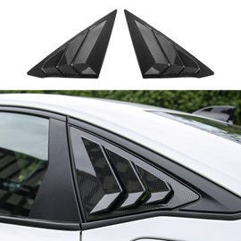 Thenice for 11th Gen Civic Rear Side Window Louvers Racing Style Triangular Window Glass Blinds Compatible with Honda Civic Sedan 2022 2023 2024 2025 2026 -Carbon Fiber Grain