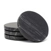 Thirstystone 4 Pack Natural Black Marble Round Coasters with Protective