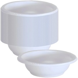 Party Dimensions Dessert Bowl-5oz | White | Pack of 100 Plastic Bowl, 5 oz, 5 oz. Bowl (12500)